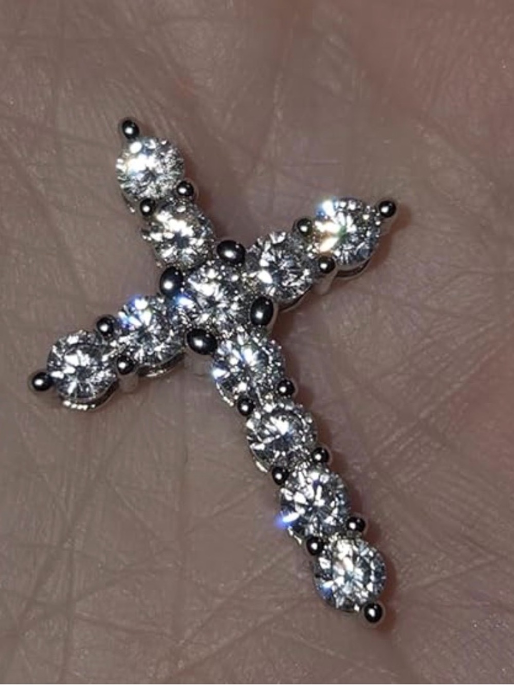 Stainless Steel CZ Cross Necklace pendant and chain - Picture 4 of 4